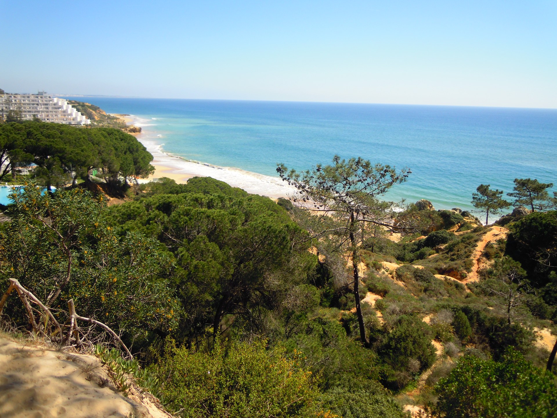 Algarve red cliffs and Atlantic cove